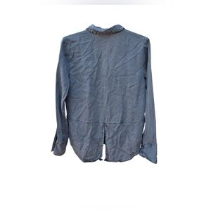 Abercrombie Fitch Acid Wash Button Down Shirt Western Charcoal Relaxed Womens XS